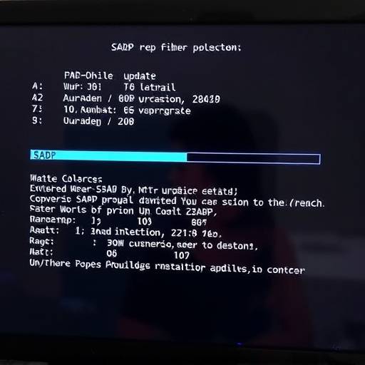 Screenshot of the firmware update process in the SADP tool